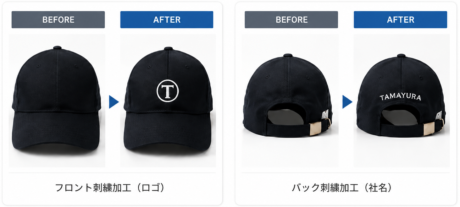 キャップの加工前後